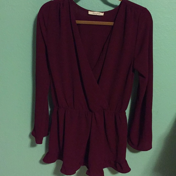 Lulus Dresses & Skirts - Maroon romper- Honey Belle